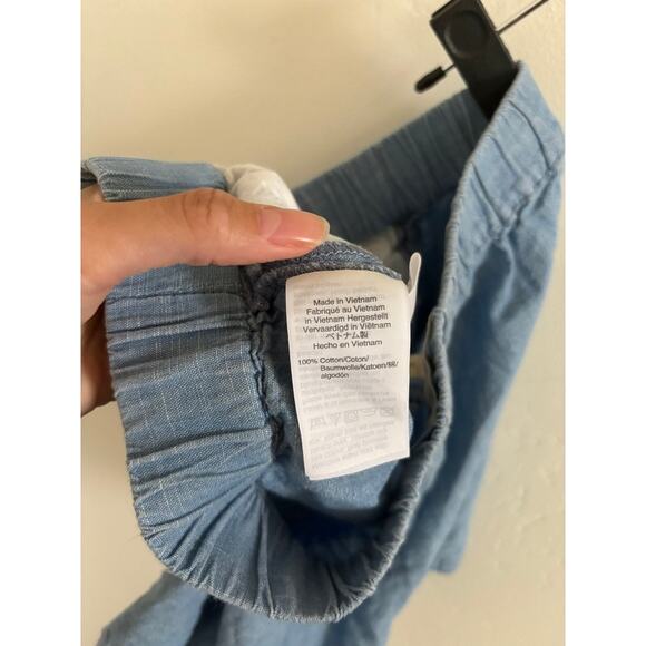 Madewell Shorts Women's Small Chambray Pull-On Blue High Rise Pockets - Picture 7 of 8